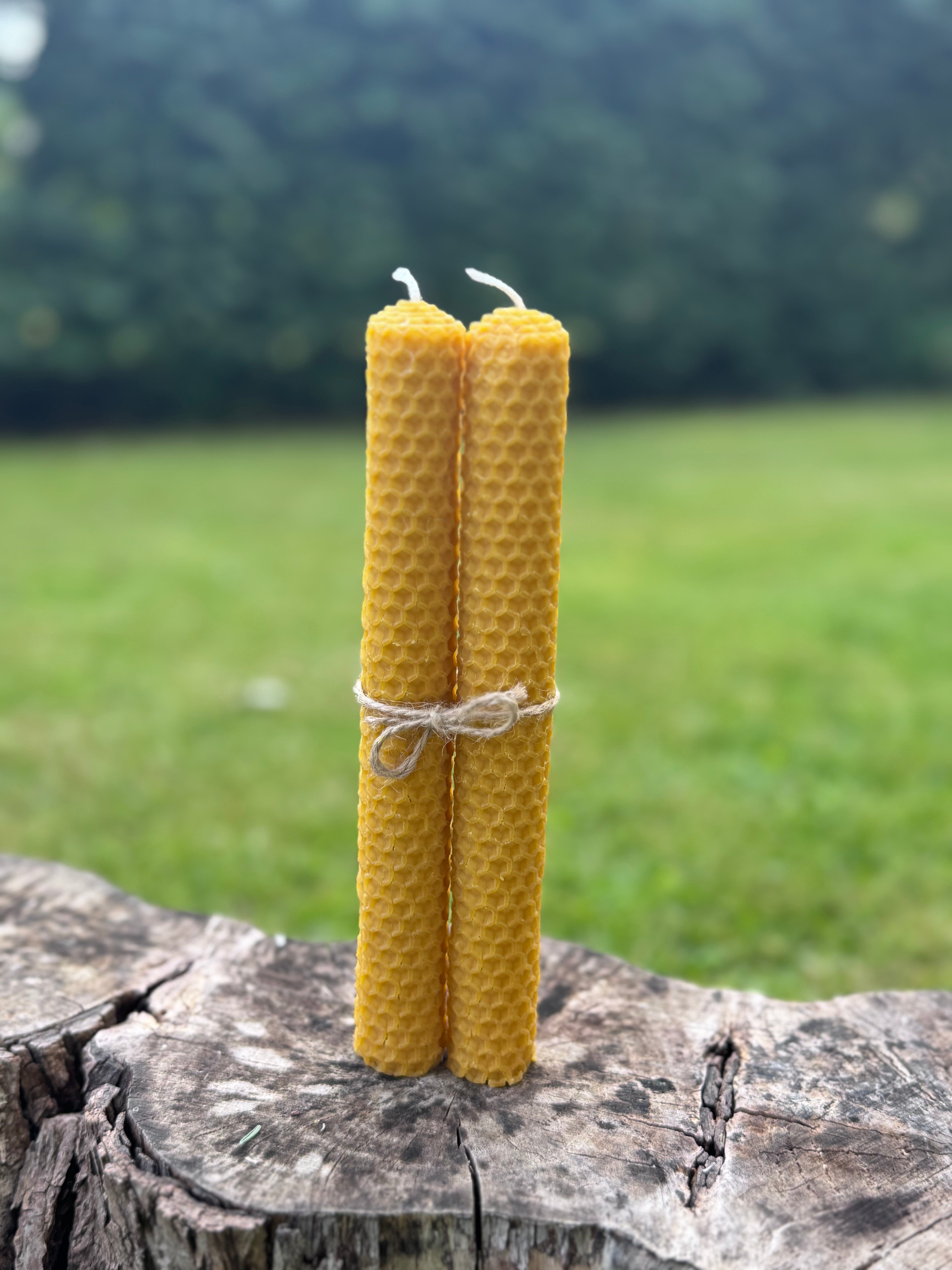 Set van 2 Ambachtelijke bijenwaskaars - Lang