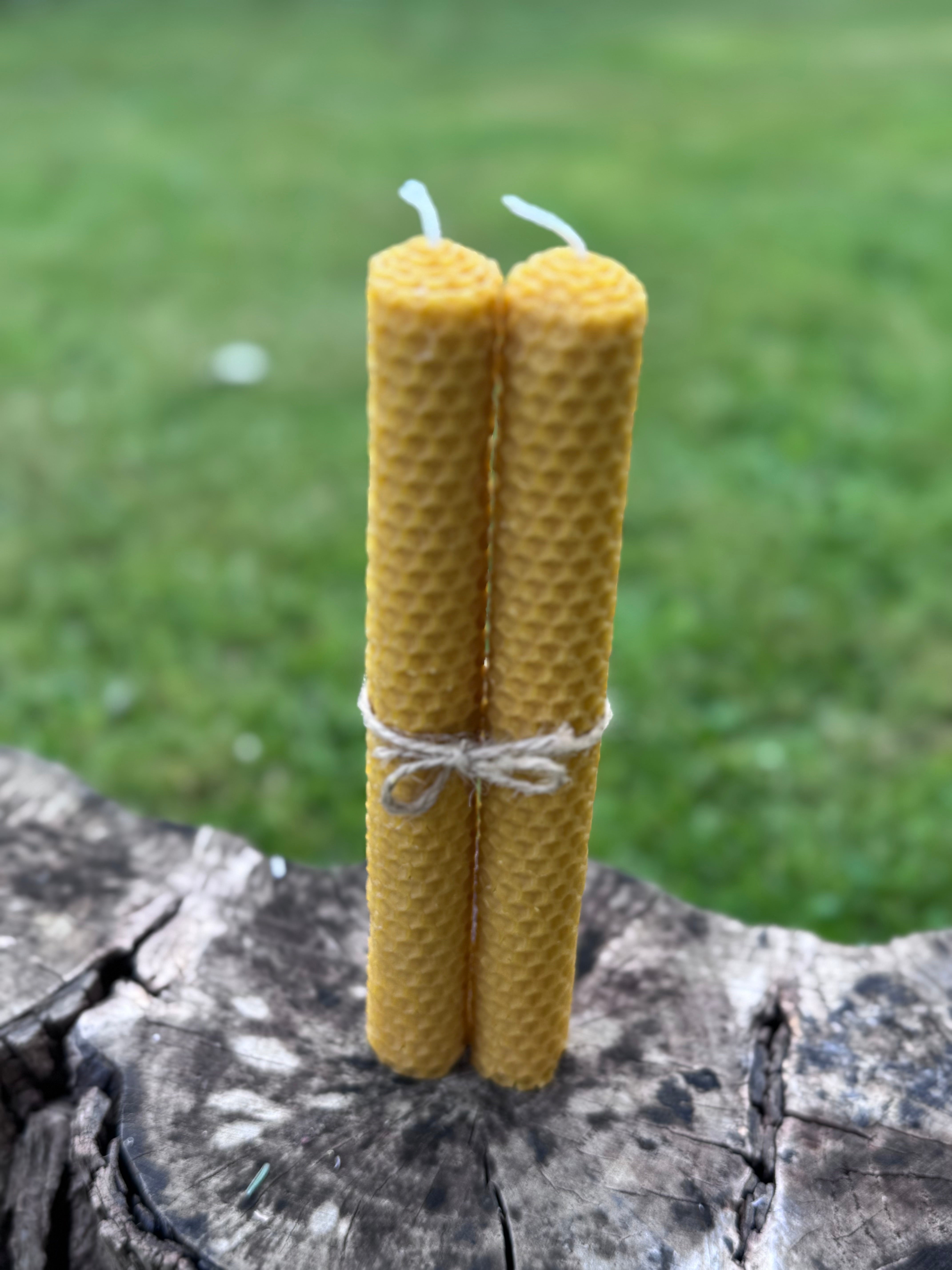 Set van 2 Ambachtelijke bijenwaskaars - Lang